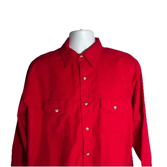 Vintage 1980s SEARS FIELDMASTER Red Flannel‎ Guide Shirt MADE IN USA Size XL - Picture 2 of 8